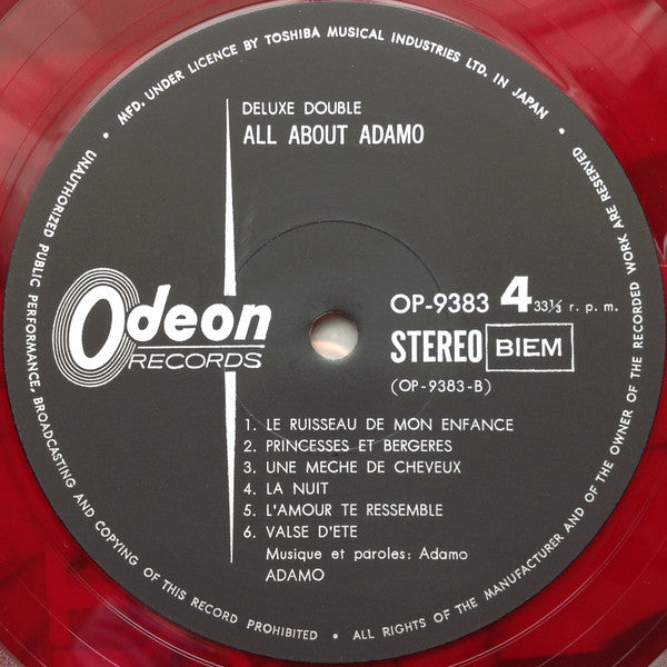 Adamo - All About Adamo (2xVinyl, LP, Compilation, Stereo) Good Plus (G+) / Very Good (VG)