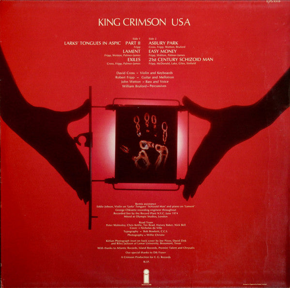 King Crimson - USA (Vinyl, LP, Album) Very Good (VG) / Very Good (VG)