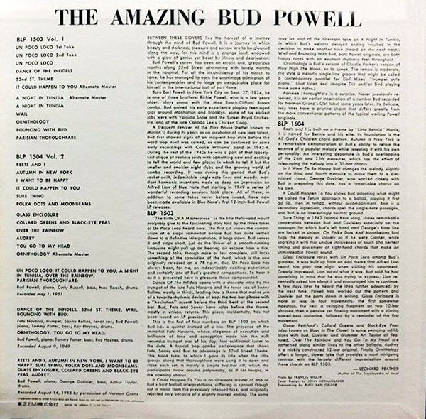Bud Powell - The Amazing Bud Powell, Volume 1 (Vinyl, LP, Album, Reissue, Mono) Very Good Plus (VG+) / Very Good Plus (VG+)