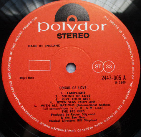 Bee Gees - Sound Of Love (Vinyl, LP, Album, Reissue, Stereo) Very Good (VG) / Good Plus (G+)