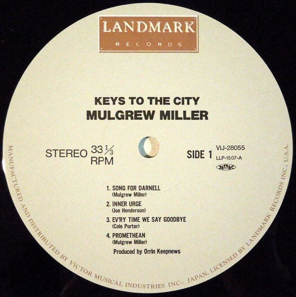 Mulgrew Miller - Keys To The City (Vinyl, LP, Album) Very Good Plus (VG+) / Very Good Plus (VG+)