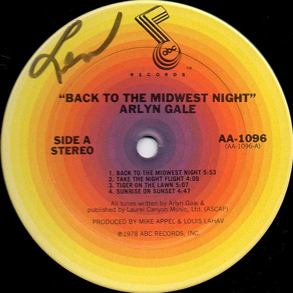 Arlyn Gale - Back To The Midwest Night (Vinyl, LP, Album, Stereo) Very Good Plus (VG+) / Very Good Plus (VG+)