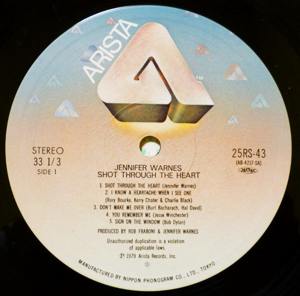 Jennifer Warnes - Shot Through The Heart (Vinyl, LP, Album) Very Good Plus (VG+) / Good Plus (G+)