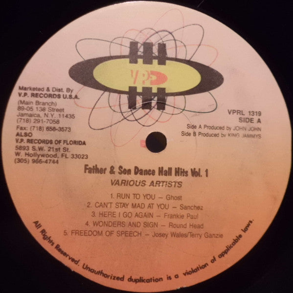 Various - Father & Son Dancehall Hits Vol. 1 (Vinyl, LP, Album, Compilation, Stereo) Good Plus (G+) / Very Good Plus (VG+)