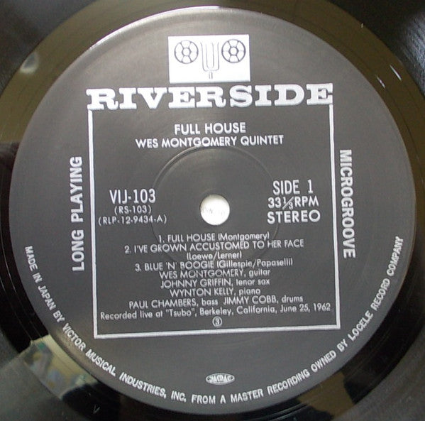Wes Montgomery - Full House (Vinyl, LP, Album, Reissue, Stereo) Very Good Plus (VG+) / Very Good Plus (VG+)