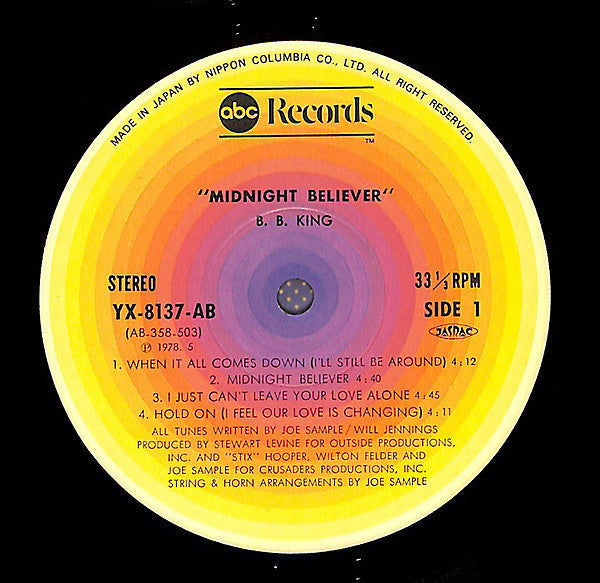 BB King - Midnight Believer (Vinyl, LP, Album) Very Good Plus (VG+) / Very Good Plus (VG+)