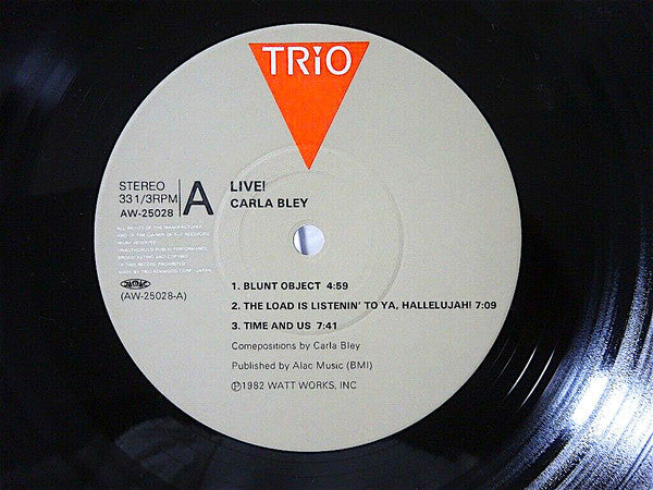 Carla Bley - Live! (Vinyl, LP, Album) Near Mint (NM or M-) / Very Good Plus (VG+)