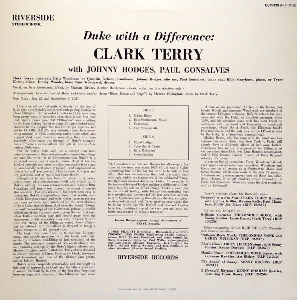 Clark Terry - Duke With A Difference (Vinyl, LP, Album, Reissue) Very Good Plus (VG+) / Very Good (VG)