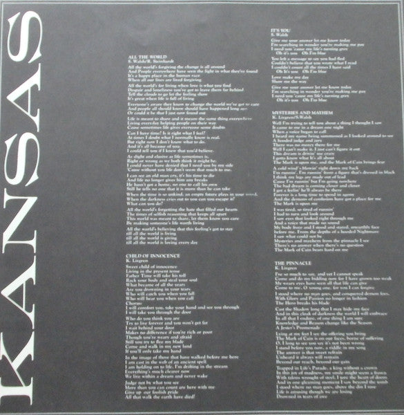 Kansas (2) - Masque (Vinyl, LP, Album) Very Good Plus (VG+) / Very Good Plus (VG+)