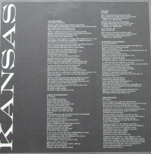 Kansas (2) - Masque (Vinyl, LP, Album) Very Good Plus (VG+) / Very Good Plus (VG+)