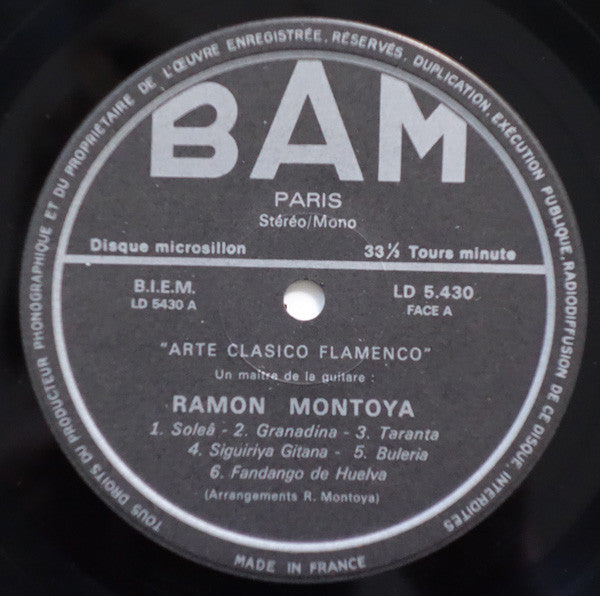 Ramón Montoya - Génie De La Guitare Flamenca (Vinyl, LP, Album) Very Good Plus (VG+) / Good Plus (G+)
