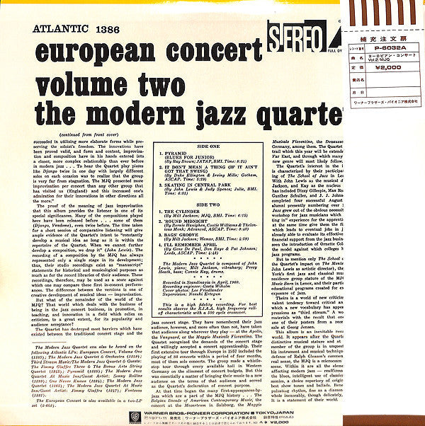 The Modern Jazz Quartet - European Concert: Volume Two (Vinyl, LP, ...