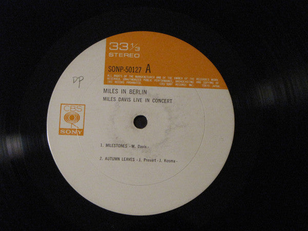 Miles Davis - Miles In Berlin (Vinyl, LP, Album, Stereo)