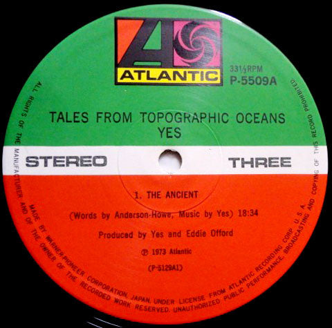 Yes - Tales From Topographic Oceans = 海洋地形学の物語 (2xVinyl, LP, Album, Reissue) Very Good (VG) / Very Good Plus (VG+)