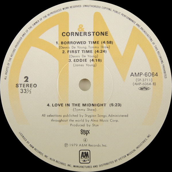 Styx - Cornerstone (Vinyl, LP, Album, Stereo)