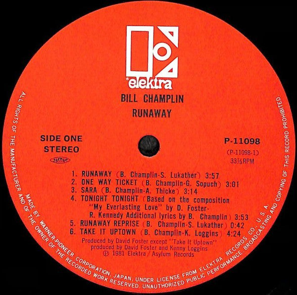 Bill Champlin - Runaway (Vinyl, LP, Album)