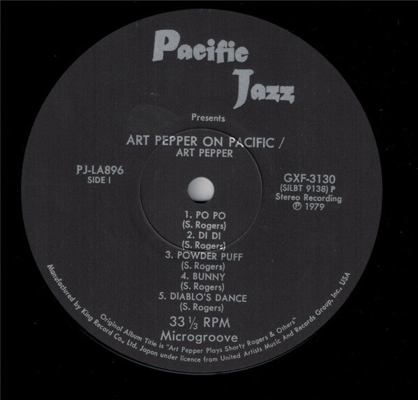 Art Pepper - On Pacific (Vinyl, LP, Album, Limited Edition, Stereo) Very Good Plus (VG+) / Very Good (VG)