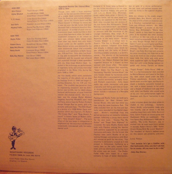 Various - Detroit Ghetto Blues 1948-1954 (Vinyl, LP, Compilation) Very Good (VG) / Very Good (VG)