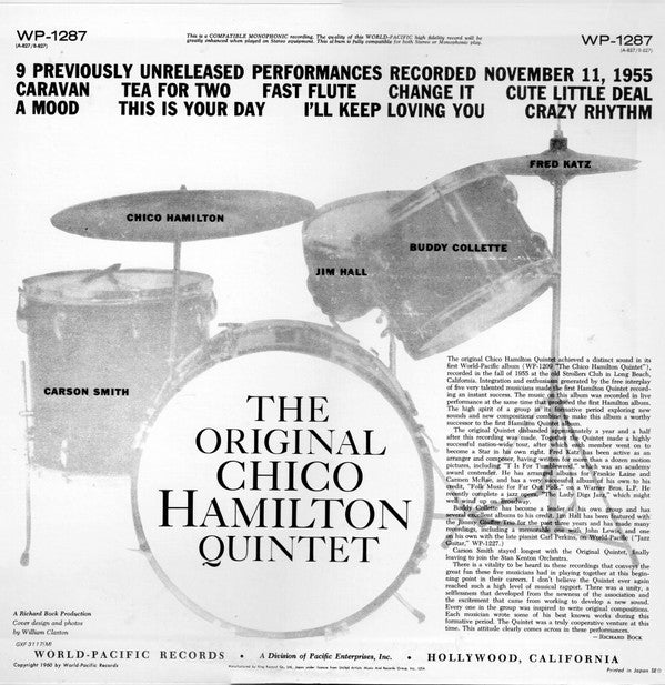 The Chico Hamilton Quintet - The Original Chico Hamilton Quintet (Vinyl, LP, Album, Reissue, Mono) Very Good Plus (VG+) / Very Good Plus (VG+)