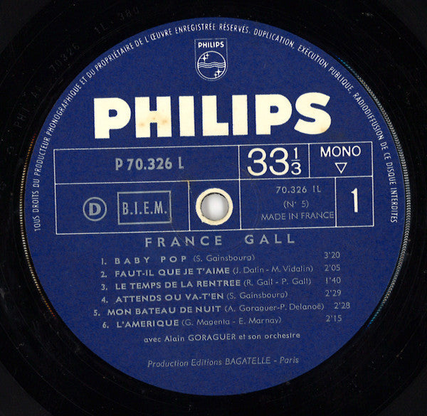 France Gall - Baby Pop (Vinyl, LP, Album, Mono) Very Good (VG) / Very Good (VG)