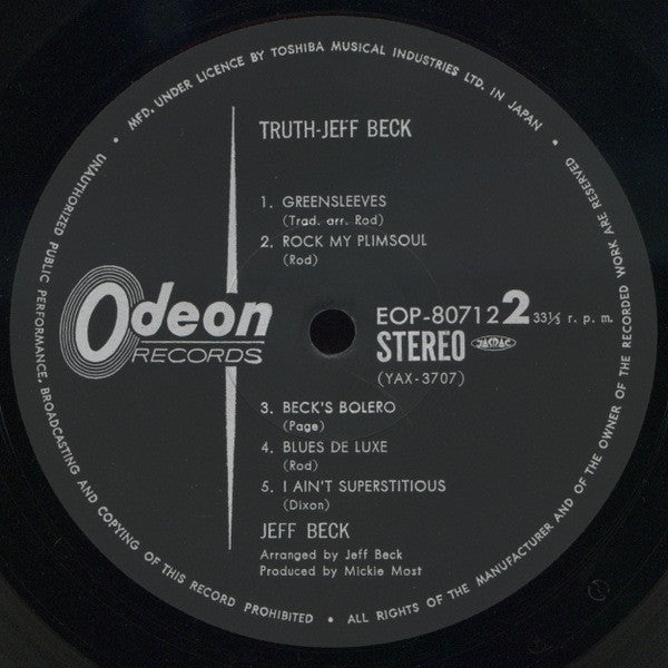 Jeff Beck - Truth (Vinyl, LP, Album, Reissue) Very Good (VG) / Very Good (VG)
