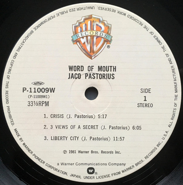 Jaco Pastorius - Word Of Mouth (Vinyl, LP, Album)