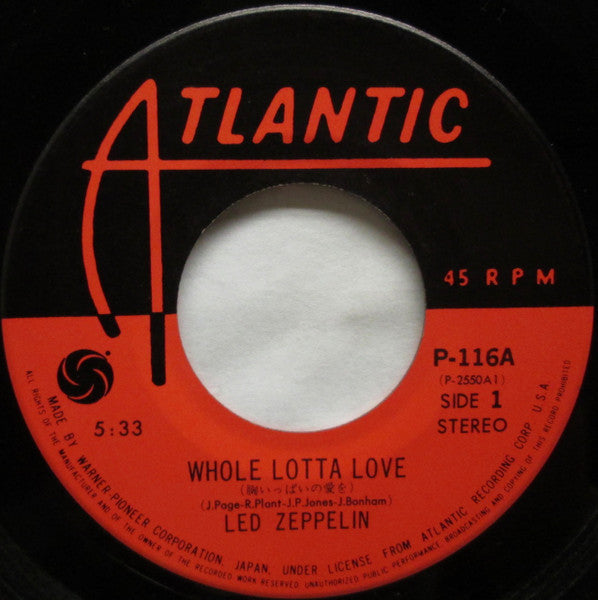 Led Zeppelin - Whole Lotta Love / Living Loving Maid (She's Just A Woman) (Vinyl, 7", 45 RPM, Single, Reissue, Stereo) Very Good (VG) / Very Good Plus (VG+)