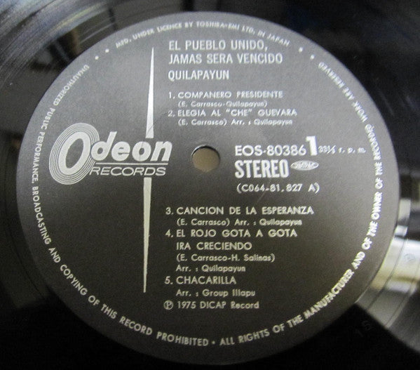 Quilapayún - El Pueblo Unido, Jamas Sera Vencido (Vinyl, LP, Album, Reissue) Good Plus (G+) / Good Plus (G+)