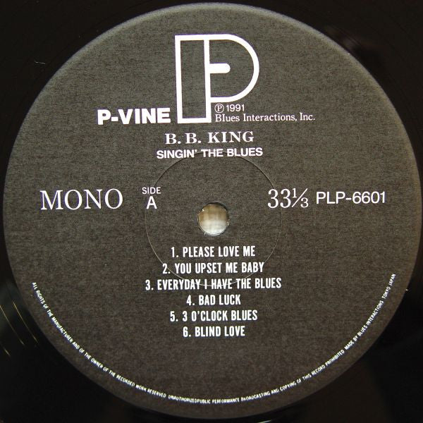 B.B. King - Singin' The Blues (Vinyl, LP, Compilation, Limited Edition, Reissue, Mono) Very Good Plus (VG+) / Very Good (VG)