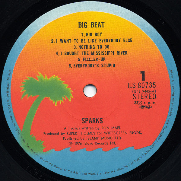 Sparks - Big Beat (Vinyl, LP, Album) Good Plus (G+) / Good Plus (G+)