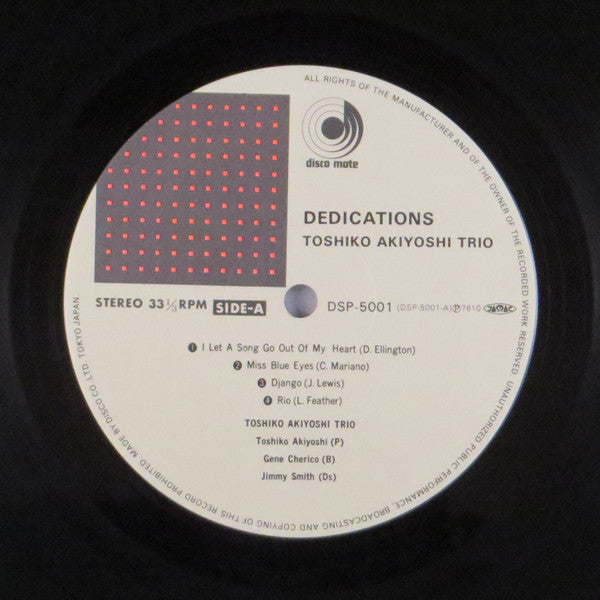 Toshiko Akiyoshi Trio - Dedications (Vinyl, LP, Album) Very Good (VG) / Very Good (VG)