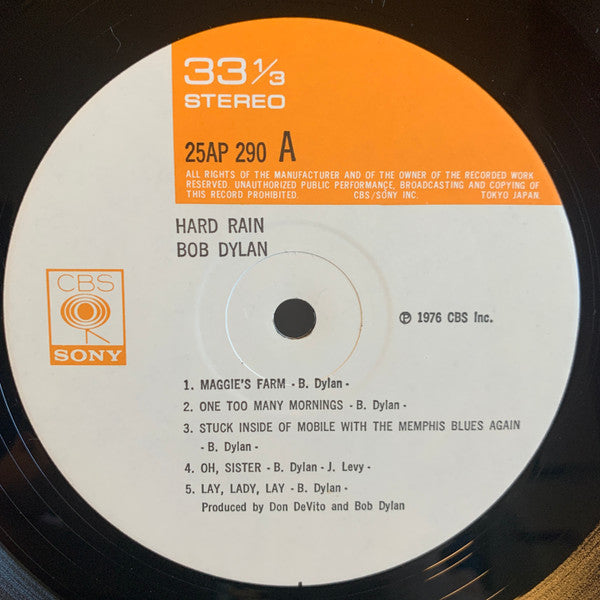 Bob Dylan - Hard Rain (Vinyl, LP, Album)