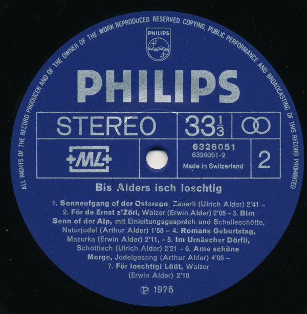 Streichmusik Alder Urnäsch - Bis Alders Isch Loschtig (Vinyl, LP, Reissue, Repress) Very Good Plus (VG+) / Very Good (VG)