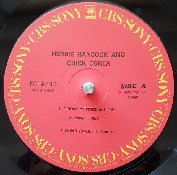 Herbie Hancock - Herbie Hancock And Chick Corea (Vinyl, LP, Album) Near Mint (NM or M-) / Very Good Plus (VG+)