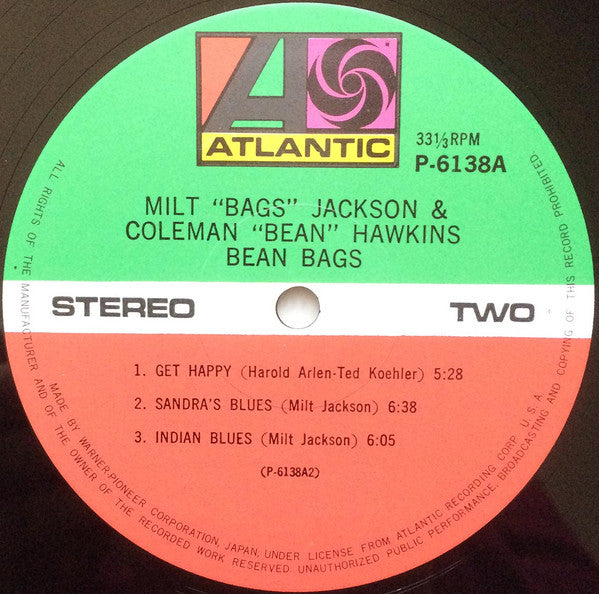 Milt Jackson - Bean Bags (Vinyl, LP, Album, Stereo, Reissue) Very Good Plus (VG+) / Very Good (VG)