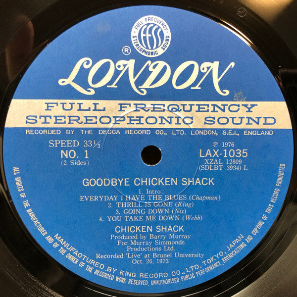 Chicken Shack - Goodbye Chicken Shack (Vinyl, LP, Album) Very Good Plus (VG+) / Very Good (VG)