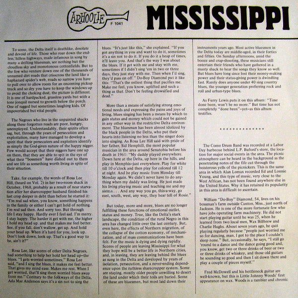 Various - Mississippi Delta Blues Vol. 1 (Vinyl, LP, Album, Stereo) Very Good (VG) / Very Good (VG)