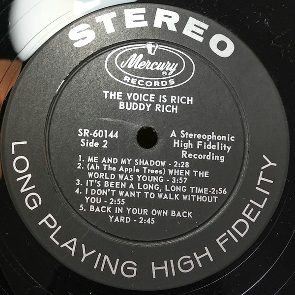 Buddy Rich - The Voice Is Rich (Vinyl, LP, Album, Stereo) Very Good Plus (VG+) / Very Good Plus (VG+)