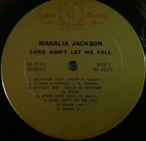 Mahalia Jackson - Lord Don't Let Me Fall (Vinyl, LP, Album) Very Good Plus (VG+) / Good Plus (G+)