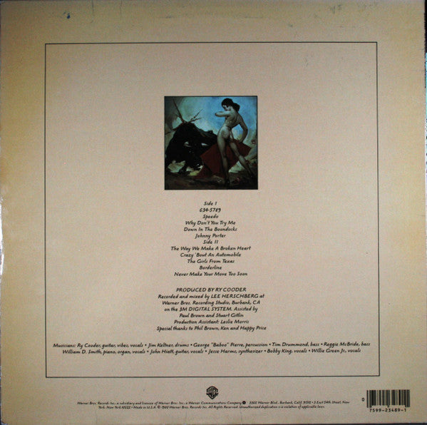 Ry Cooder - Borderline (Vinyl, LP, Album) Very Good (VG) / Very Good (VG)