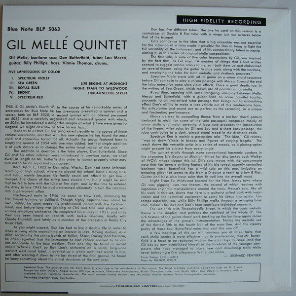 Gil Mellé Quintet - 5 Impressions Of Color (Vinyl, LP, 10", Album, Limited Edition, Reissue, Mono) Near Mint (NM or M-) / Near Mint (NM or M-)