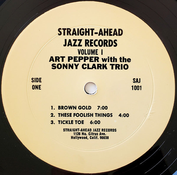 Art Pepper - Straight-Ahead Jazz Volume One (Vinyl, LP, Album) Very Good Plus (VG+) / Very Good Plus (VG+)