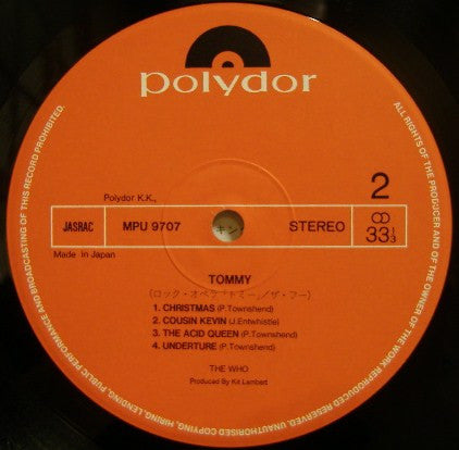 The Who - Tommy (2xVinyl, LP, Album, Reissue, Stereo) Near Mint (NM or M-) / Very Good (VG)