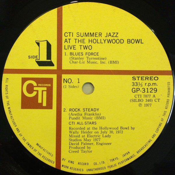 CTI All-Stars - CTI Summer Jazz At The Hollywood Bowl Live Two (Vinyl, LP, Album) Very Good (VG) / Very Good Plus (VG+)