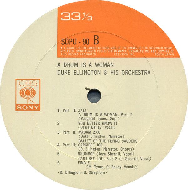 Duke Ellington And His Orchestra - A Drum Is A Woman (Vinyl, LP, Album, Reissue, Mono) Very Good (VG) / Good Plus (G+)