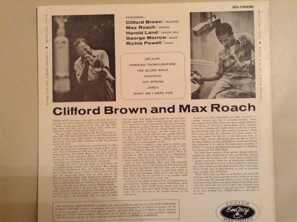 Clifford Brown And Max Roach - Clifford Brown And Max Roach (Vinyl, LP, Album, Reissue, Mono) Good Plus (G+) / Very Good Plus (VG+)