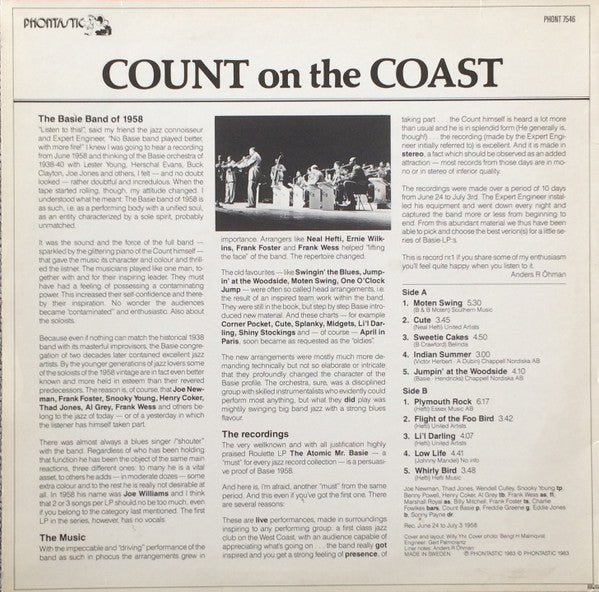 Count Basie - Count On The Coast (Vinyl, LP, Stereo) Very Good (VG) / Near Mint (NM or M-)