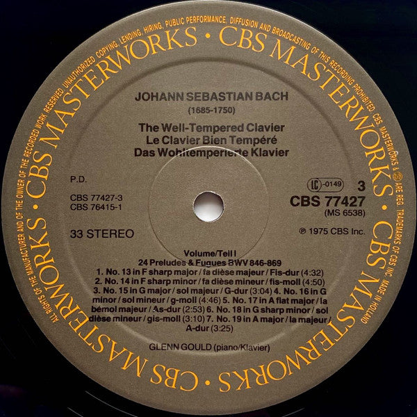 Johann Sebastian Bach - Das Wohltemperierte Klavier BWV 846-893 = The Well-Tempered Clavier = Le Clavier Bien Tempéré (4xVinyl, Box Set, LP, Compilation, Reissue) Very Good Plus (VG+) / Very Good (VG)