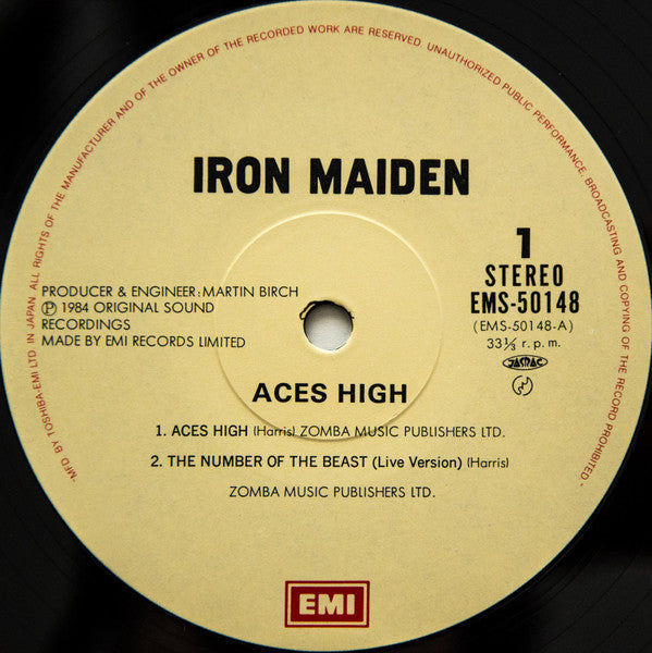 Iron Maiden - Aces High (Vinyl, 12", 33 ⅓ RPM, Mini-Album, Maxi-Sin...