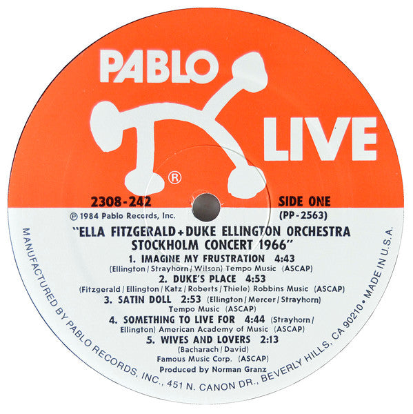 Ella Fitzgerald - The Stockholm Concert, 1966 (Vinyl, LP, Album) Very Good Plus (VG+) / Very Good Plus (VG+)